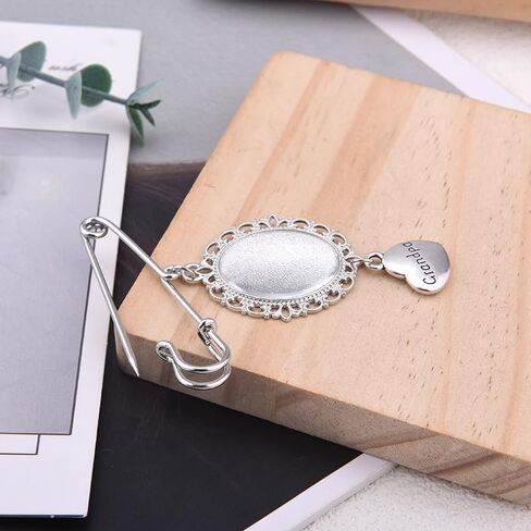 Memorial Photo Pin for Wedding Lace Picture Frame Brooch for Bride Groom in Kuwait