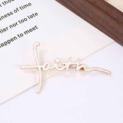 Faith Letter Brooch for Women Men Christian Theme Enamel Pin for Clothes Jackets Hats Bags Lapel Pins Fashion Accessories Decor Brooches Dainty Jewelry Gift for Best Friends Birthday Xmas in Saudi Arabia
