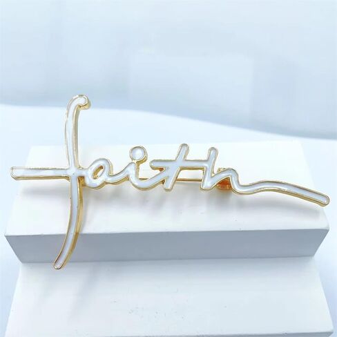 Faith Letter Brooch for Women Men Christian Theme Enamel Pin for Clothes Jackets Hats Bags Lapel Pins Fashion Accessories Decor Brooches Dainty Jewelry Gift for Best Friends Birthday Xmas in Saudi Arabia