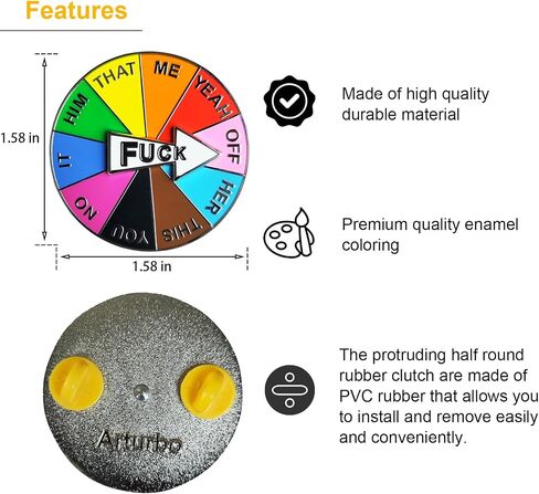 Arturbo محظوظ عجلة المينا دبابيس تدوير السهام متعة دبوس دبابيس شارات كول مضحك التلبيب دبابيس للحقائب حقائب الظهر القبعات الهدايا الديكور in Kuwait