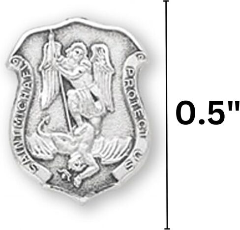 Needzo - Sterling Silver Saint Michael Lapel Pin, Law Enforcement Catholic Accessory, 0.5 by 0.4 Inches in Saudi Arabia