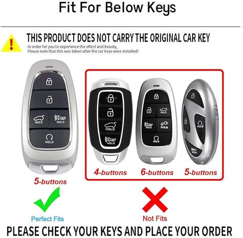 غطاء مفتاح Hyundai Key Fob مع سلسلة مفاتيح، غطاء غطاء مفتاح TPU أبيض ناعم حماية كاملة لـ 2024 2023 2022 Sonata، Tucson، Santa Cruz مفتاح التحكم عن بعد الذكي (لشركة Hyundai A) in Kuwait