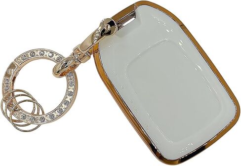 غطاء مفتاح Hyundai Key Fob مع سلسلة مفاتيح، غطاء غطاء مفتاح TPU أبيض ناعم حماية كاملة لـ 2024 2023 2022 Sonata، Tucson، Santa Cruz مفتاح التحكم عن بعد الذكي (لشركة Hyundai A) in Kuwait