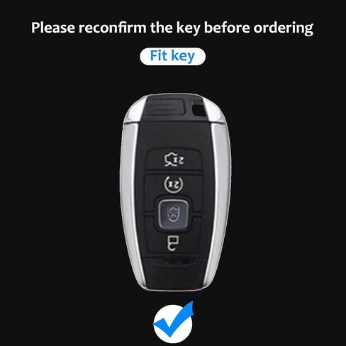 2 pcs for Lincoln Key fob Cover,for 2017 2018 2019 Lincoln Continental MKC MKZ Navigator Smart keyless Entry Remote Key Fob Cover case 4 Buttonsr (Black Green) (Black White-L) in Saudi Arabia