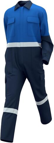 Mens Work Coveralls Mechanic Laple Workwear Jumpsuits Long Sleeve Coverall Stain Resistant and wear-Resistant Suit in Saudi Arabia
