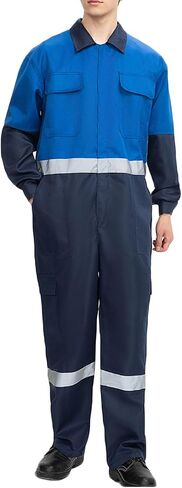 Mens Work Coveralls Mechanic Laple Workwear Jumpsuits Long Sleeve Coverall Stain Resistant and wear-Resistant Suit in Saudi Arabia