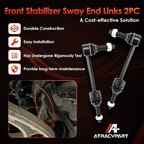 Front Sway Bar (14MM Top Bolt Diameter) Stabilizer End Links Zinc-Nickel Alloy Suspension Kit Left & Right 2Pcs, Compatible With 2019-2024 Dodge Ram 1500, Replaces#: K750996 in Saudi Arabia