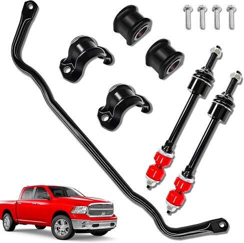 55398938AC Front Stabilizer Bar &K80894 Front Sway Bar Link Kit with Bushing Kit Fit For 2009-2010 Dodge Ram 1500, 2011-2018 Ram 1500, 2019-2022 Ram 1500 Classic 4WD Replaces# 55398938AB in Kuwait