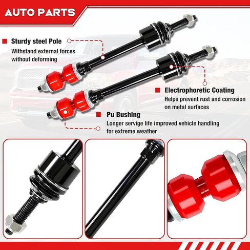 55398938AC Front Stabilizer Bar &K80894 Front Sway Bar Link Kit with Bushing Kit Fit For 2009-2010 Dodge Ram 1500, 2011-2018 Ram 1500, 2019-2022 Ram 1500 Classic 4WD Replaces# 55398938AB in Kuwait