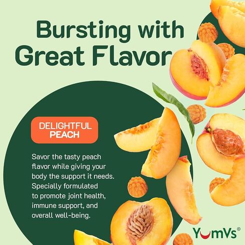 YumV's Turmeric Gummies with Ginger and Piperine - Peach Flavored Gluten Free Vegetarian Turmeric Ginger Supplement with Black Pepper in Saudi Arabia