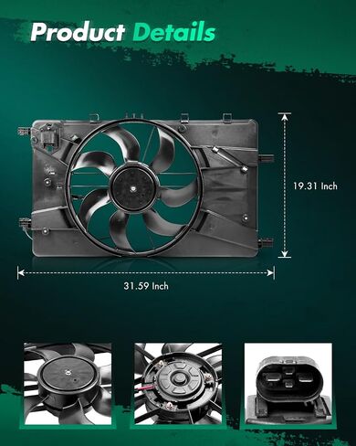 SCITOO Radiator Cooling Fan Assembly Compatible with 2011-2016 for Chevrolet for Cruze 1.4L 2011-2015 for Chevrolet for Cruze 1.8L 2016 for Chevrolet for Cruze Limited 1.4L 1.8L;Replace 622890 in Saudi Arabia
