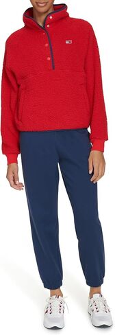 Tommy Hilfiger womens Half Zip Faux Sherpa Pullover Sweatshirt in Saudi Arabia