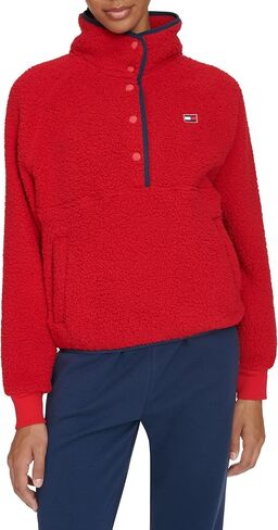 Tommy Hilfiger womens Half Zip Faux Sherpa Pullover Sweatshirt in Saudi Arabia