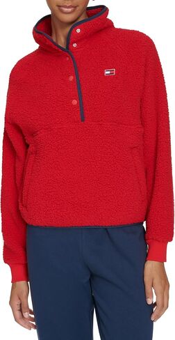 Tommy Hilfiger womens Half Zip Faux Sherpa Pullover Sweatshirt in Saudi Arabia