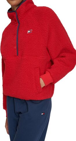 Tommy Hilfiger womens Half Zip Faux Sherpa Pullover Sweatshirt in Saudi Arabia