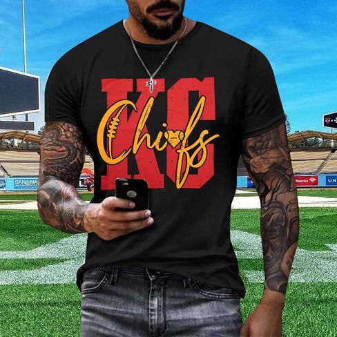 Football Shirts for Men Game Day Football Fan T-Shirt Casual Rugby Team Graphic Short Sleeve Tees in Kuwait