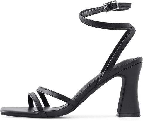 كعب بأشرطة للنساء بكعب مكتنز وكعب عالٍ ومقدمة مربعة وإبزيم للكاحل وأحذية فستان الزفاف in Kuwait