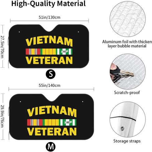 Vietnam Veteran Car Windshield Sun Shade Foldable Car Umbrella Sunshade Cover Protect Vehicle from Uv Sun Car Truck SUV Auto Accessories in Saudi Arabia