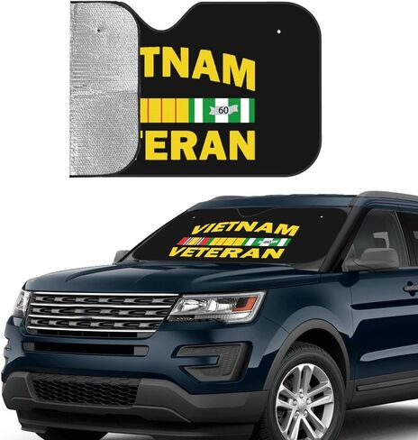 Vietnam Veteran Car Windshield Sun Shade Foldable Car Umbrella Sunshade Cover Protect Vehicle from Uv Sun Car Truck SUV Auto Accessories in Saudi Arabia