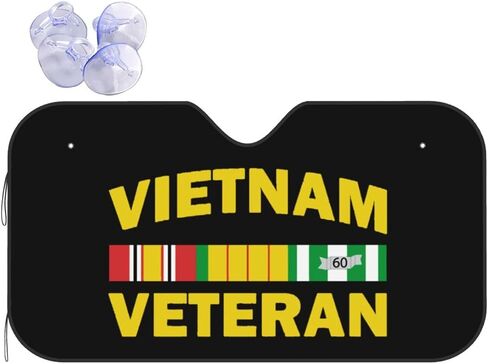 Vietnam Veteran Car Windshield Sun Shade Foldable Car Umbrella Sunshade Cover Protect Vehicle from Uv Sun Car Truck SUV Auto Accessories in Saudi Arabia