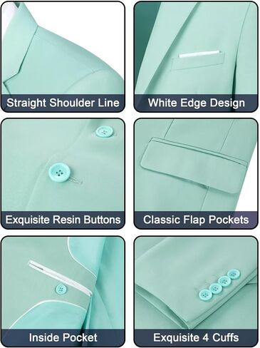 Men's Suit Blazer Jackets 2 Button Notched Lapel Men's Casual Sports Coats for Business Wedding Dinner Prom Stylish Tuxedo Light Grey XXL in Kuwait