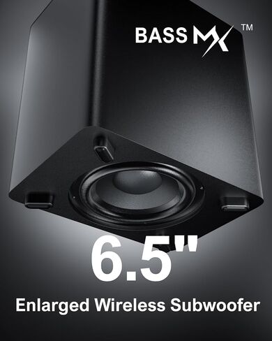 ULTIMEA 5.1 Virtual Surround Sound Bar, Peak Power 320W, 3D Surround Sound System Sound Bars for TV with Subwoofer and Rear Surround Speakers, Home Theater Surround and Bass Adjustable, Poseidon D50 in Saudi Arabia