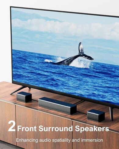 ULTIMEA 5.1 Virtual Surround Sound Bar, Peak Power 320W, 3D Surround Sound System Sound Bars for TV with Subwoofer and Rear Surround Speakers, Home Theater Surround and Bass Adjustable, Poseidon D50 in Saudi Arabia