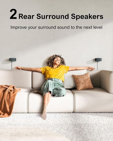 ULTIMEA 5.1 Virtual Surround Sound Bar, Peak Power 320W, 3D Surround Sound System Sound Bars for TV with Subwoofer and Rear Surround Speakers, Home Theater Surround and Bass Adjustable, Poseidon D50 in Saudi Arabia