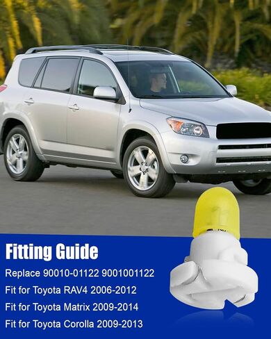 ULZOZN 3 قطع مصابيح تحكم HVAC مع مقبس أبيض مناسب لسيارة Toyota Rav4 Matrix Corolla 2006-2014، مؤشر لوحة القيادة ومفتاح الضوء الداخلي استبدال 90010-01122 9001001122 in Saudi Arabia