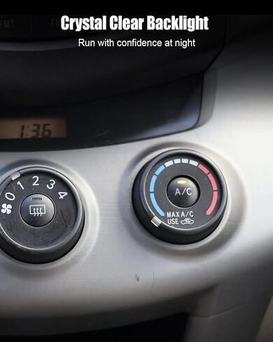 ULZOZN 3 قطع مصابيح تحكم HVAC مع مقبس أبيض مناسب لسيارة Toyota Rav4 Matrix Corolla 2006-2014، مؤشر لوحة القيادة ومفتاح الضوء الداخلي استبدال 90010-01122 9001001122 in Saudi Arabia
