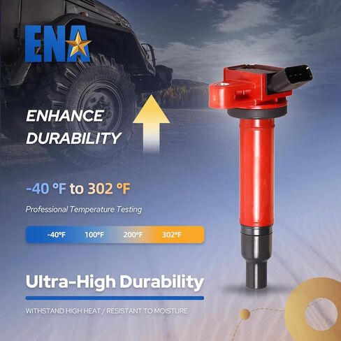 ENA Red 8 Ignition Coil V8 4.3 4.7 2000 2001 2002 2003 2004 205 2006 2007 2008 2009 Compatible with Toyota Lexus Tundra Sequoia Land Cruiser 4Runner LX470 GX470 GS430 LS430 SC430 Coils for UF230 UF493 in Saudi Arabia
