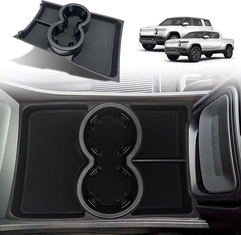 BestEvMod for Rivian R1T R1S Lower Center Console Organizer Tray Compatible with Rivian R1T R1S 2022 2023 2024 Fit 32oz Bottle Accessories(Yellow) in Kuwait
