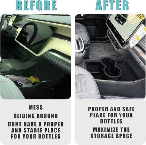 BestEvMod for Rivian R1T R1S Lower Center Console Organizer Tray Compatible with Rivian R1T R1S 2022 2023 2024 Fit 32oz Bottle Accessories(Yellow) in Kuwait