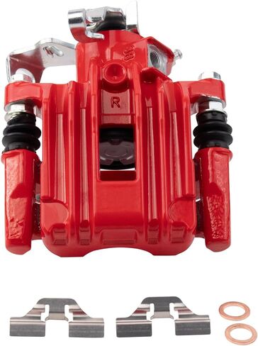 مجموعة فرجار الفرامل الخلفية TRQ باللون الأحمر متوافقة مع 2002-2006 Audi TT TT Quattro 1998-2010 Volkswagen Beetle 1999-2006 Golf in Saudi Arabia
