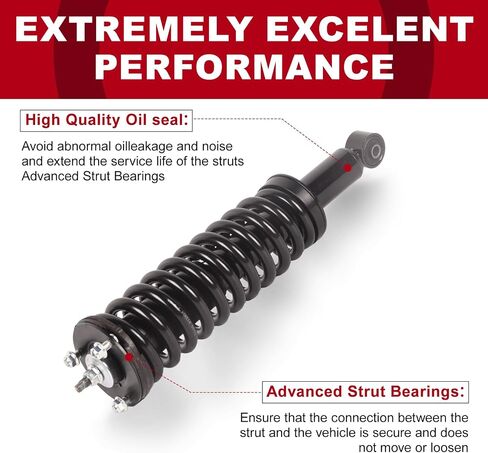 TOPAZ Front Struts Complete Assembly 171352L 171352R Replacement for Toyota Tacoma 1995-2004 4WD, for Toyota Tacoma 1998-2004 2WD PreRunner (Pack of 2) in Saudi Arabia