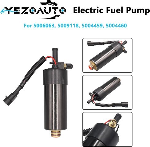 Fuel Pump with pressure valve for Johnson Evinrude 200HP 225HP 250HP 300HP E-TEC 90 DEG 3.3L 3.4L 2005-2014 Replaces 5006063 5010821(pattern with schrader valve) in Saudi Arabia