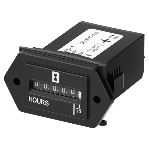 QWORK Mechanical Hour Meter - DC 10-80V Range for Diesel Engines, Boats, Generators in Saudi Arabia