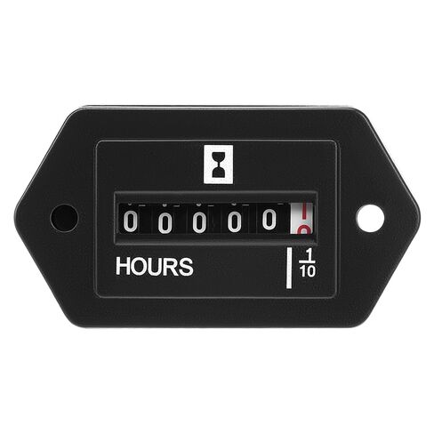 QWORK Mechanical Hour Meter - DC 10-80V Range for Diesel Engines, Boats, Generators in Saudi Arabia