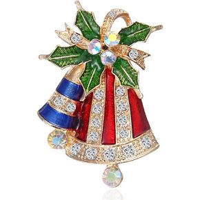 بروش عيد الميلاد للنساء كريستال سانتا قبعة عكاز بروش دبابيس حجر الراين عيد الميلاد جرس بروش عيد الميلاد السنة الجديدة ملابس تنكرية للحفلات مجوهرات in Kuwait