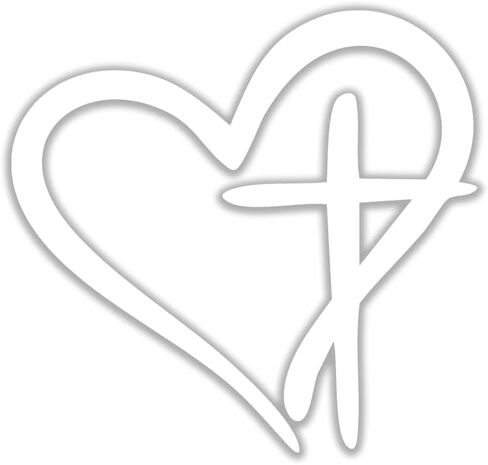 ملصقات مصورة من الفينيل من Hearth Cross Religion للسيارات والكمبيوتر المحمول ولوح التزلج وسجل القصاصات وديكور الحائط المقاوم للأشعة فوق البنفسجية مقاس 6.5 بوصة × 6 بوصة (أسود) in Saudi Arabia