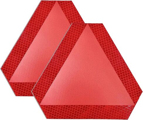 2 PCS Slow Moving Vehicle Sign, 8×7 Inches Reflective Slow Moving Vehicle Triangle Sticker, Diamond Grade Reflective Slow Moving Decal for Golf Cart, UTV, Car Accessories in Saudi Arabia