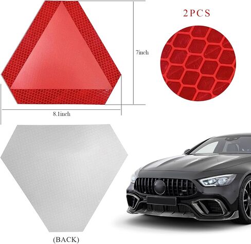 2 PCS Slow Moving Vehicle Sign, 8×7 Inches Reflective Slow Moving Vehicle Triangle Sticker, Diamond Grade Reflective Slow Moving Decal for Golf Cart, UTV, Car Accessories in Saudi Arabia