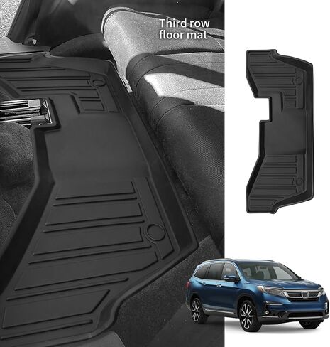 لـ 2023 2024 2025 Honda Pilot Floor Mats 3row Cargo Trunk Lines و2nd 3rd المقعد الخلفي الخلفي الحصير جميع الأحوال الجوية TPE حماية لملحقات Honda Pilot (مجموعة كاملة 9 حصائر) in Kuwait