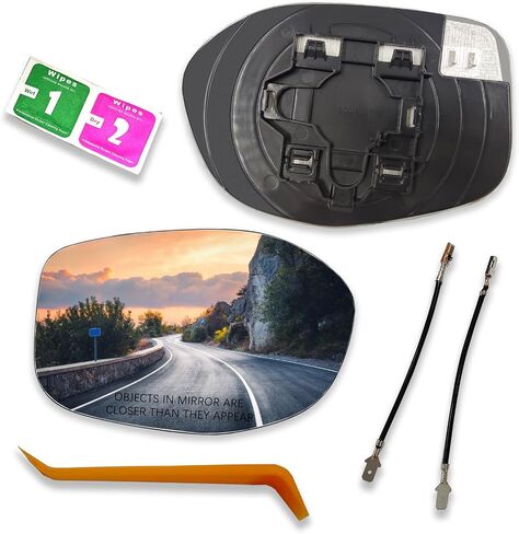 Passenger Right Side Heated Mirror Glass Compatible with 2014 2015 2016 2017 Honda Odyssey Heated Convex Towing Mirrors with Back Holder in Saudi Arabia