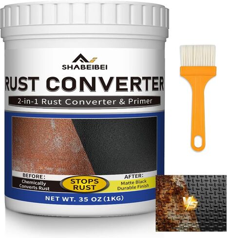 Rust Converter & Metal Primer -Removes Rust, Encapsulates & Protects, Works as Undercoating and Paint, Long-Lasting inhibitor for Cars, Trucks, Metal Surfaces(35 oz) in Kuwait