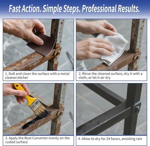 Rust Converter & Metal Primer -Removes Rust, Encapsulates & Protects, Works as Undercoating and Paint, Long-Lasting inhibitor for Cars, Trucks, Metal Surfaces(35 oz) in Kuwait