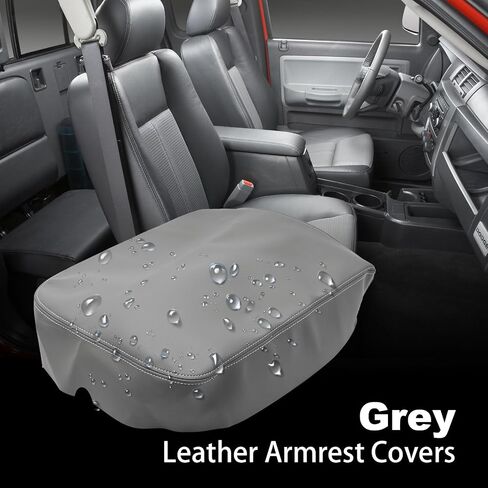 Vehicle Center Console Cover, Leather Armrest Cover Cushion, Armrest Cover Skin, Replacement for Dodge RAM 1500 2500 3500 2002 2003 2004 2005 2006 2007 2008 (Gray) in Saudi Arabia