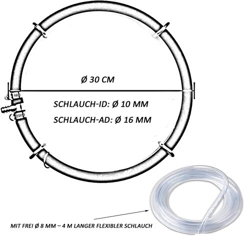 Premium Circle Diffuser for Fish Tank, Koi Pond, Hydroponics, Outdoor Lake Aeration Ring - Koi Pond Air Diffuser Weighted (Triple Ring/Dia.13.8‘’) in Saudi Arabia