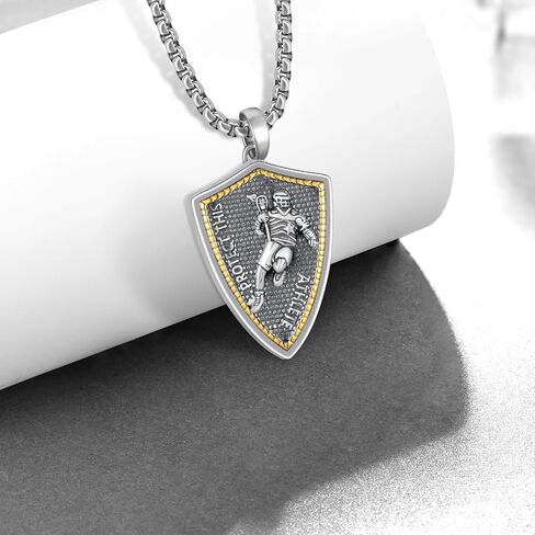 925 Sterling Silver Patron Saint of Athletes Pendant Necklace Religious Amulets Jewelry Gifts for Men in Saudi Arabia