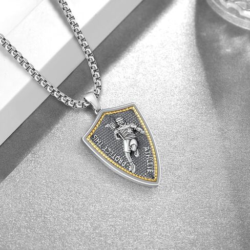 925 Sterling Silver Patron Saint of Athletes Pendant Necklace Religious Amulets Jewelry Gifts for Men in Saudi Arabia